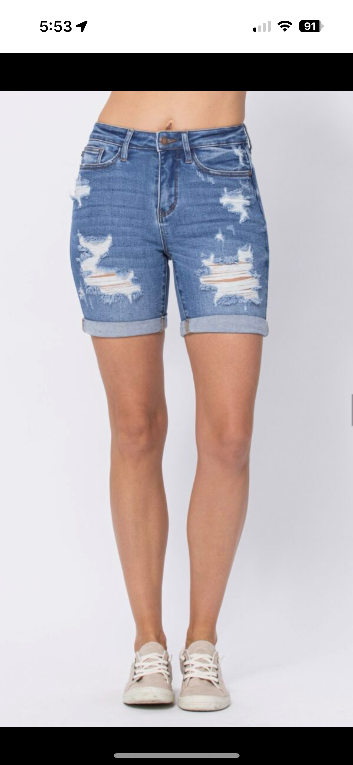 Judy Blue Bermuda cuffed distressed shorts