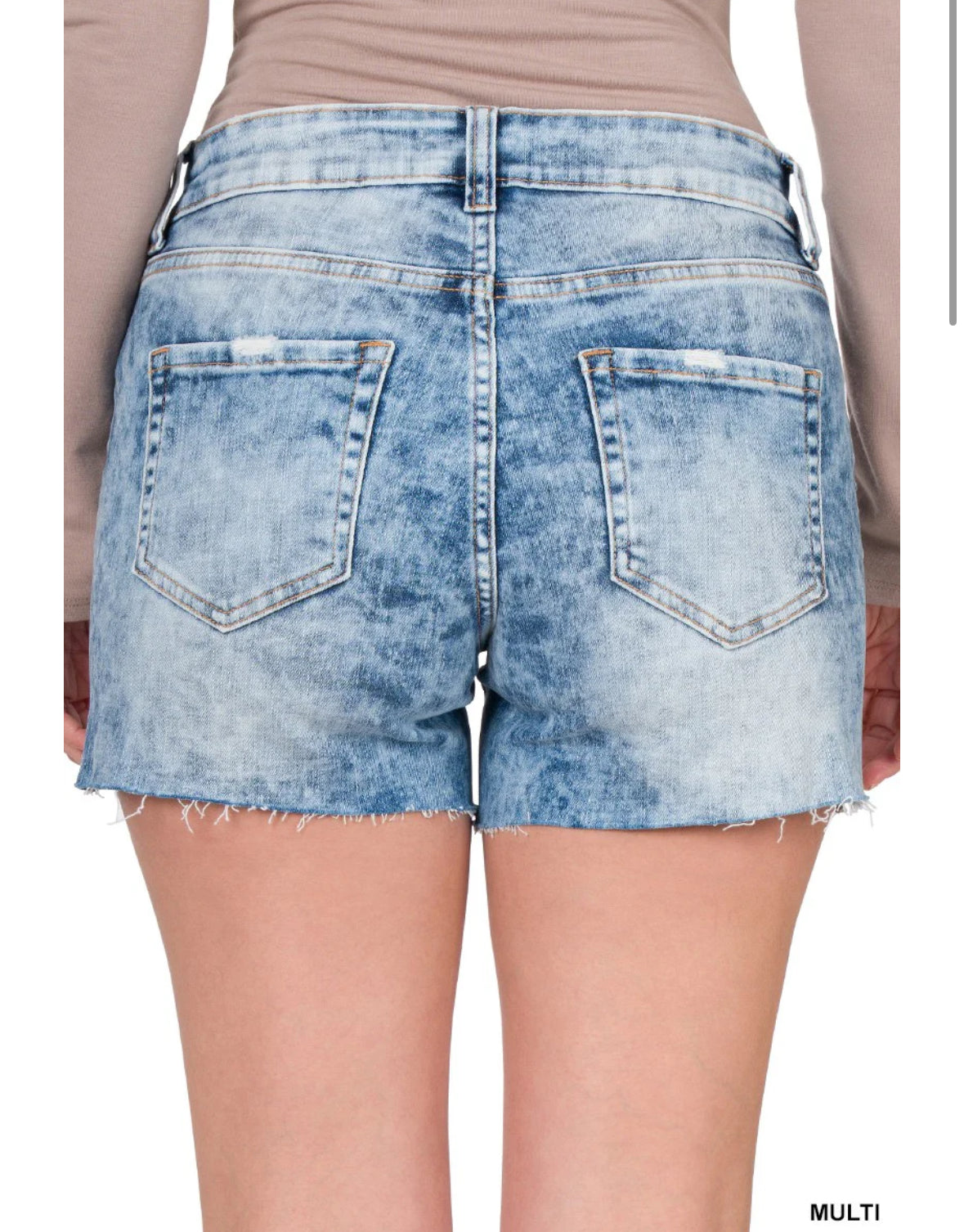 Zenana acid Wash denim jean shorts