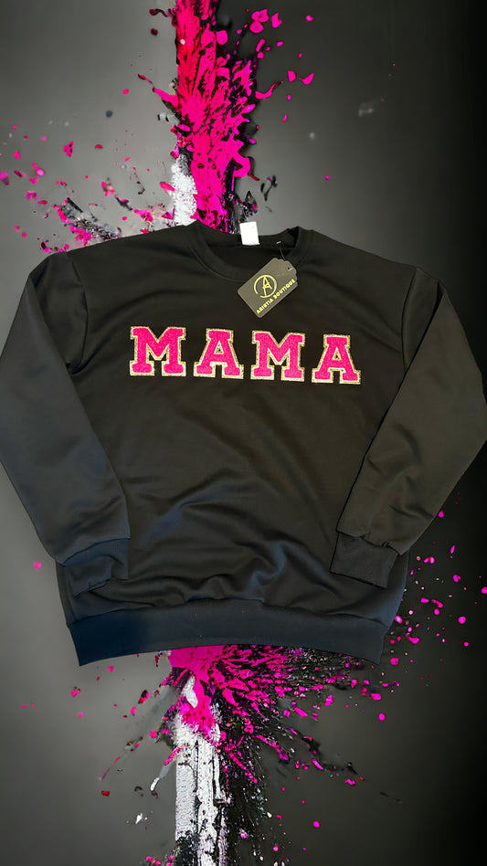 Womens chenille patch Mama sweatshirt